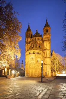 St Peters Cathedral at dusk, Worms, Rhineland-Palatinate, Germany