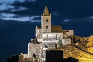 Gulf Of Poets Prints: St. Peter's Church in the evening, Portovenere, La Spezia province, Liguria, Italy