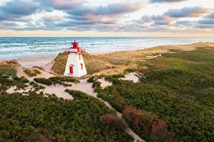 Dune Prints: St. Peters harbour lighthouse, Prince Edward Island, Canada