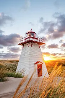 Dune Prints: St. Peters harbour lighthouse, Prince Edward Island, Canada