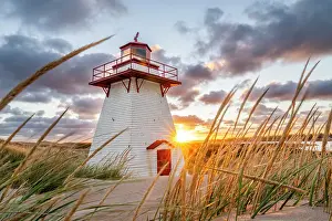 Dune Prints: St. Peters harbour lighthouse, Prince Edward Island, Canada