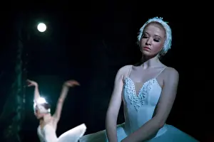Theatre Prints: St. Petersburg, Russia; Ballet dancers onstage during the performance of Tchaikovskys ballet Swan