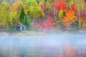 Lakeshores Prints: St. Pothier Lake in autumn, Greater Sudbury, Ontario, Canada