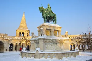 St. Stephen Statue, Fishermens Bastion, Budapest, Hungary