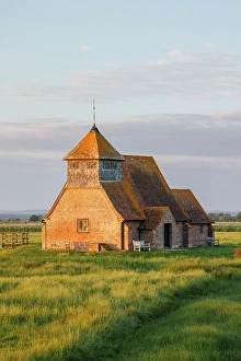 Marsh Prints: St. Thomas Becket Church, Fairfield, Romney Marsh, Kent, England, UK