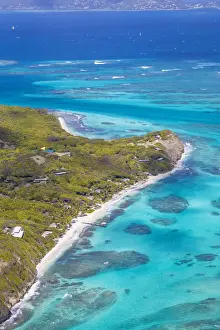 Petit St Vincent Prints: St Vincent and The Grenadines, Aerial view of Petit St Vincent