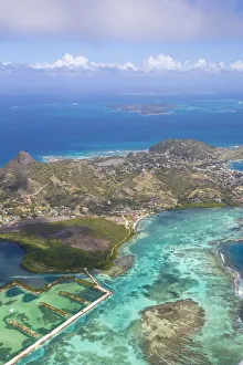 Images Dated 22nd May 2018: St Vincent and The Grenadines, Aerial view of Union Island