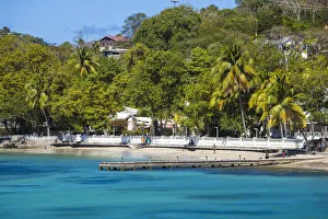 St Vincent and The Grenadines, Bequia, Belmont Walkway, Bequia Plantation Hotel and beach