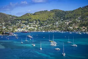 St Vincent and The Grenadines, Bequia, View of Admiralty Bay and Port Elizabeth