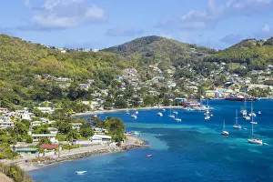 St Vincent and The Grenadines, Bequia, View of Admiralty Bay and Port Elizabeth