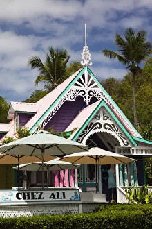 Stores Prints: St. Vincent and the Grenadines, Mustique, Britannia Bay, village shop