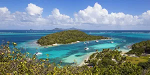 St Vincent and The Grenadines, Tobago Cays, Petit Bateau looking across to Petit Rameau