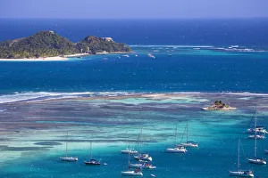 St Vincent and The Grenadines, Union Island, View towards Palm Island