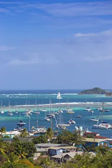 St Vincent and The Grenadines, Union Island, View of Clifton and Clifton harbour