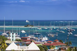 St Vincent and The Grenadines, Union Island, View of Clifton and Clifton harbour