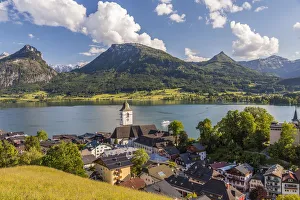 Flachgau Prints: St. Wolfgang, Wolfgangsee lake, Flachgau, Upper Austria, Austria