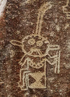 Peruvian Gallery: The Stages of Life Petroglyph, detailed view, Palpa, Ica Region, Peru