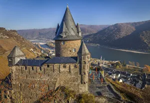 Stahleck Castle above Bacherach, Middle Rhine Valley, Rhineland-Palatinate, Germany