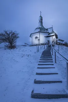 Staircase to the chapel on the Kapellenberg in Bad Bayersoien, Upper Bavaria, Bavaria Staircase to the chapel on the Kapellenberg in Bad Bayersoien, Upper Bavaria, Bavaria