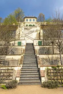 Staircase of Furstenberg Garden by Prague Castle, Mala Strana, Prague, Bohemia, Czech Republic