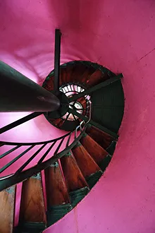 Elbow Cay Prints: Staircase in a lighthouse, Hopetown, Elbow Cay, Abacos Islands, Bahamas, Karibik