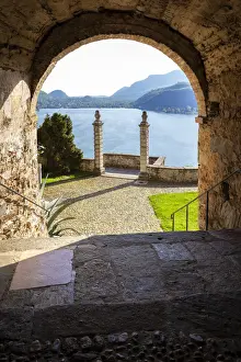 Ceresio Prints: Stairs on an alley towards Lake Ceresio at the Oratorio di Sant Antonio di Padova