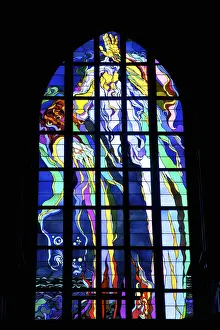Krakow Prints: Stanislaw Wyspianski Designed Stained Glass Window, Church of St. Francis of Assisi