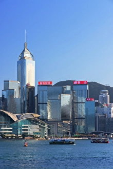 Star Ferry Prints: Star Ferries and skyline of Hong Kong Island, Wan Chai, Hong Kong Island, Hong Kong