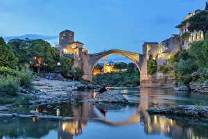 Horizon Prints: Stari most, Old Bridge, 16th century Ottoman bridge, Mostar, Bosnia