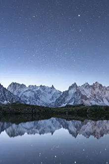 Majestic Prints: Starry sky over Grand Jorasses