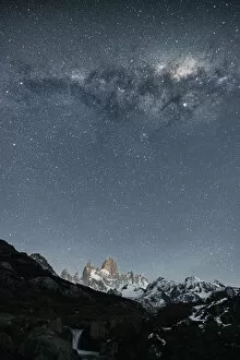 Patagonia Gallery: Starry sky above Mt Fitz Roy. El Chalten, Santa Cruz province, Argentina