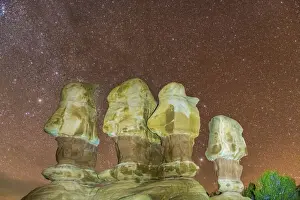 Night Time Prints: Stars over Hoodoos in Devils Garden, Grand Staircase Escalante Nationa Monument, Utah, USA