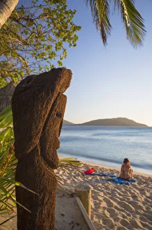 Fiji Prints: Statue at Blue Lagoon Resort, Nacula Island, Yasawa Islands, Fiji