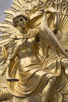 Leipzig Prints: Statue on Commerzbank building, Leipzig, Saxony, Germany