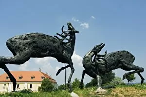 Images Dated 27th July 2006: Statue of Deer inside Petrovaradin Citadel