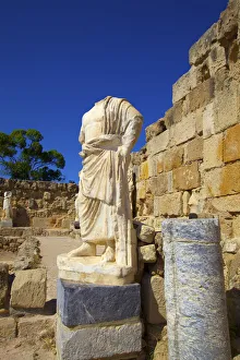 North Cyprus Prints: Statue in the Gymnasium, Salamis, North Cyprus