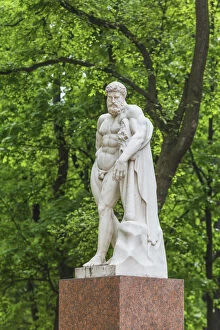 Statue of Heracles in Alexadrovsky garden, Saint Petersburg, Russia