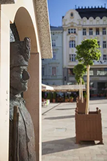 Bratislava Prints: Statue in Hlavne Nam (Main Square), Bratislava, Slovakia