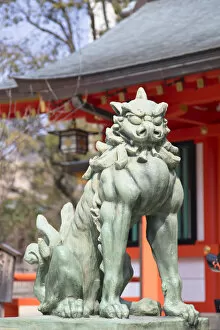 Images Dated 25th April 2018: Statue at Ikuta Jinja shrine, Kobe, Kansai, Japan