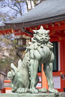 Kobe Prints: Statue at Ikuta Jinja shrine, Kobe, Kansai, Japan