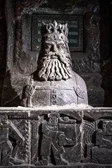 Krakow Prints: Statue of King Casimir III, Wieliczka Salt Mine (UNESCO World Heritage Site)
