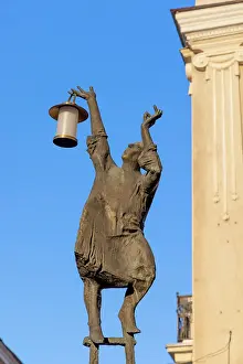 Figure Prints: Statue of Lamplighter by Vytautas Nalivaika to Illuminate the Night and to give People Courage