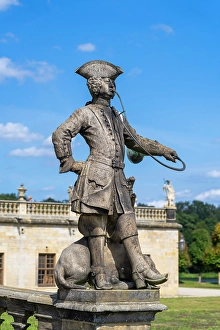 Moritzburg Prints: Statue at Moritzburg Castle against sky in Dresden, Saxony, Germany