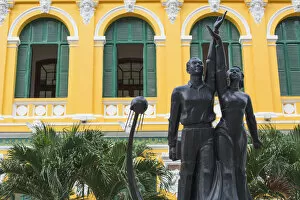 Images Dated 17th February 2015: Statue outside Central Post Office, Ho Chi Minh City, Vietnam