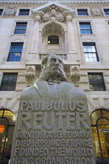 Statue of Paul Reuter founder of Reuters, London, England, UK