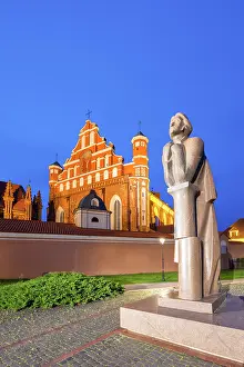 Figure Prints: A Statue of the Polish Poet Adam Mickiewicz in front of St