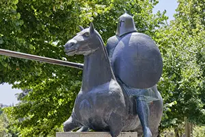Knight Prints: Statue of the Portuguese warrior by the sculptor Jose Rodrigues representing
