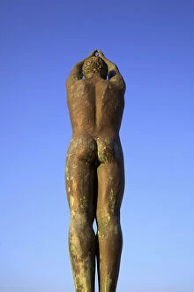 Statue Pothia Harbour, Kalymnos, Dodecanese, Greek Islands, Greece, Europe