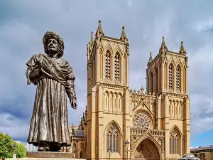 Church Of England Prints: Statue of Rajah Rammohun Roy in front of the Cathedral Church of the Holy and Undivided Trinity