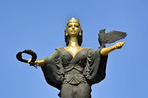 Statue of Sveta Sofia (Statue of Saint Sophia) by the sculptor Georgi Chapkanov, with Statue of Sveta Sofia (Statue of Saint Sophia) by the sculptor Georgi Chapkanov, with